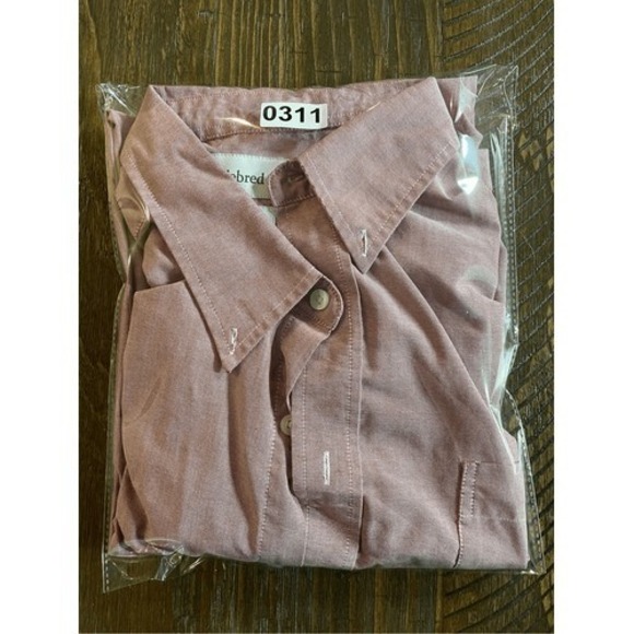 Saddlebred Button Down Shirt Mens Size 17.5 32 33 Office Minimalist Preppy‎ - Picture 7 of 7